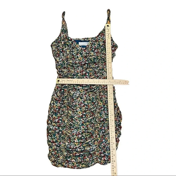 Urban Outfitters o Moonbeam Ruched Mesh Mini Dress in Green Sz M. - Picture 7 of 11